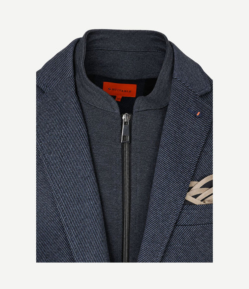Colbert lommer twill inlay donkerblauw