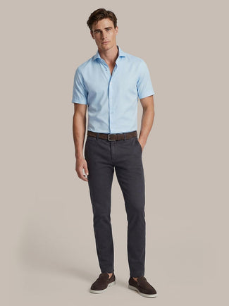 Shortsleeve sorona overhemd erik lichtblauw