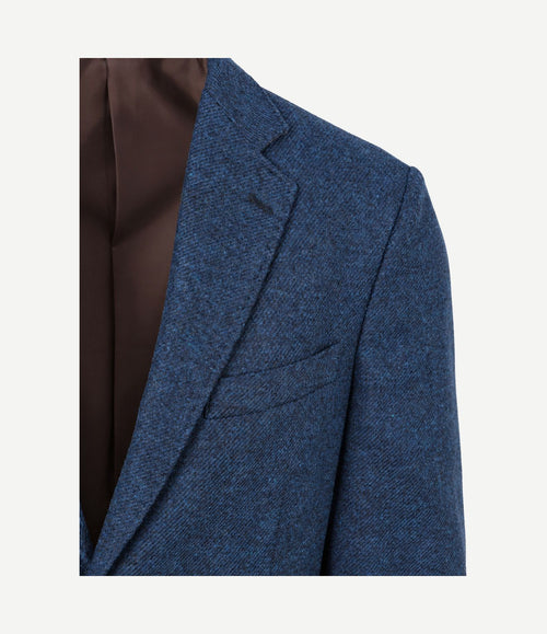 Colbert lamswol tweed blauw