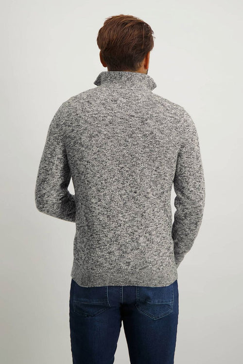 State of Art halve rits melange donkerblauw | Regular-fit