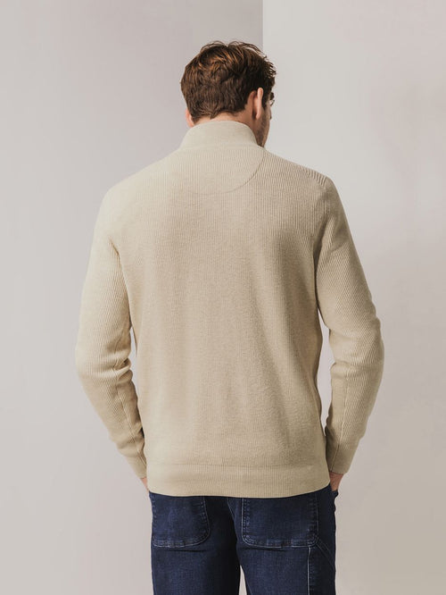 State of Art halve rits trui ecru | Regular-fit