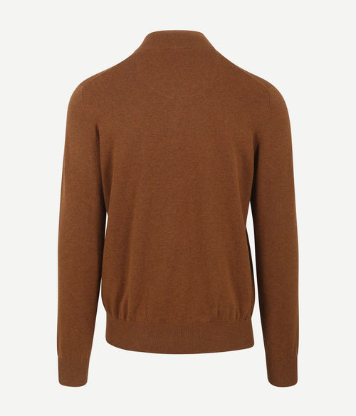 State of Art halve rits trui hazelnut bruin | Regular-fit