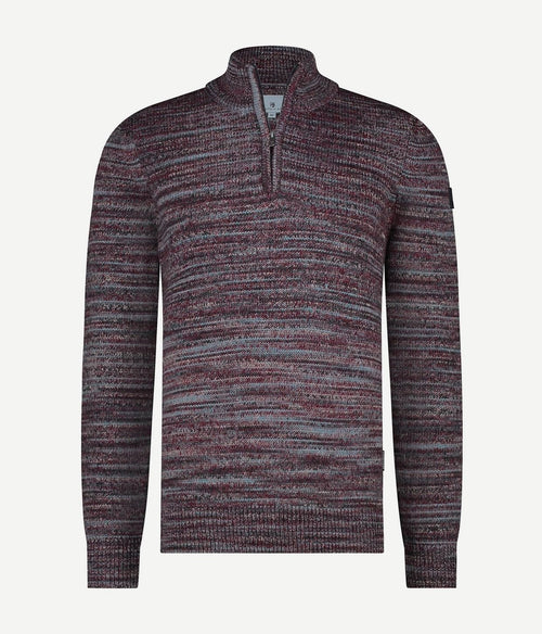 State of Art halve rits trui melange bordeaux | Regular-fit
