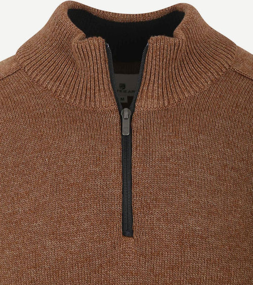 State of Art halve rits trui melange camel bruin | Regular-fit