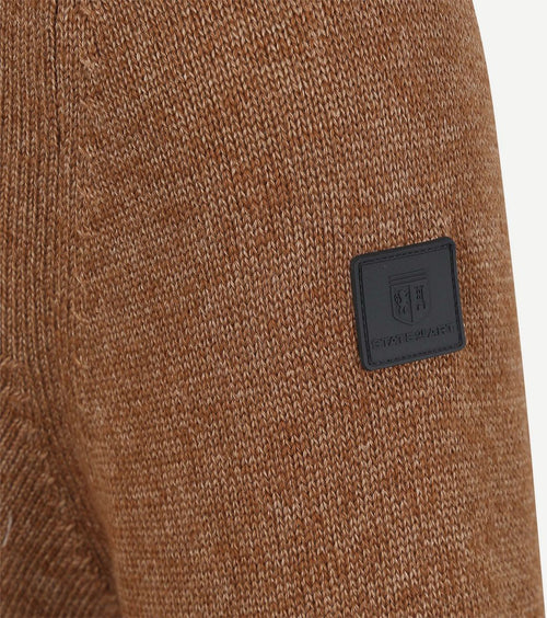 State of Art halve rits trui melange camel bruin | Regular-fit