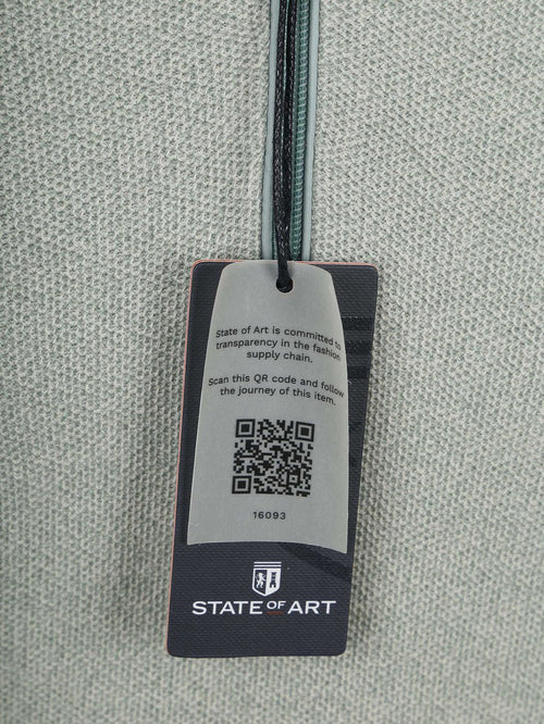 halve rits trui melange lichtgroen