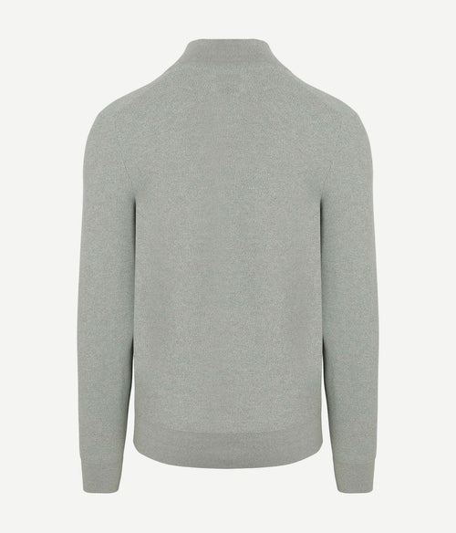 halve rits trui melange lichtgroen