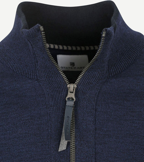 State of Art halve rits trui donkerblauw | Regular-fit