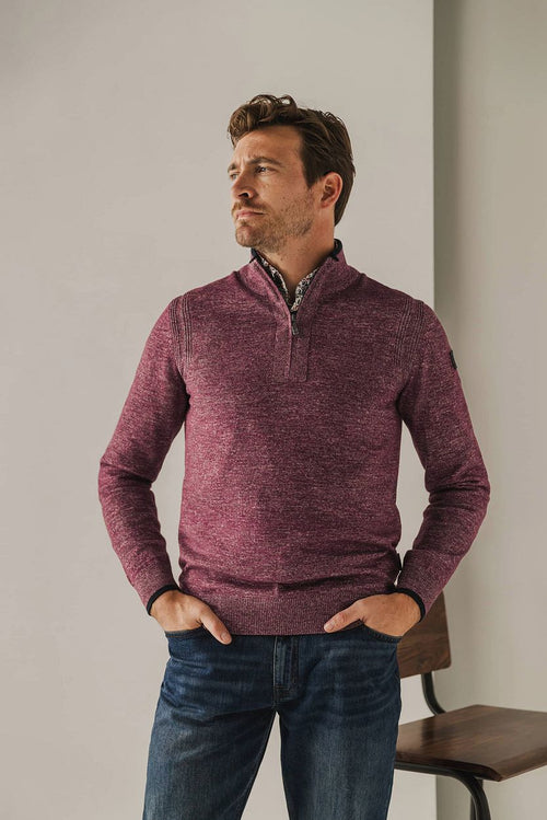 State of Art halve rits trui rood | Regular-fit