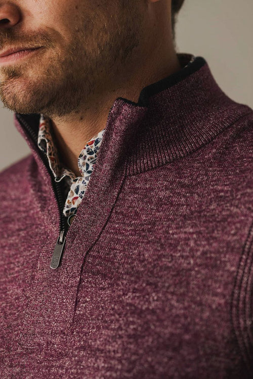 State of Art halve rits trui rood | Regular-fit
