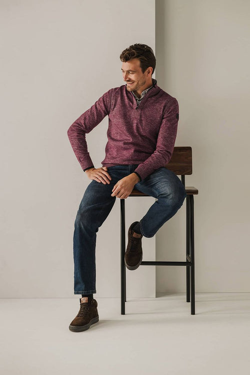 State of Art halve rits trui rood | Regular-fit