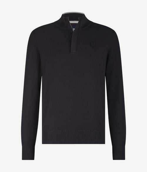 State of Art halve rits trui structuur antraciet | Regular-fit