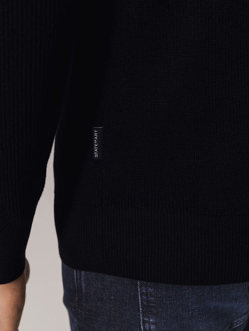 State of Art halve rits trui wool blend burgundy | Regular-fit