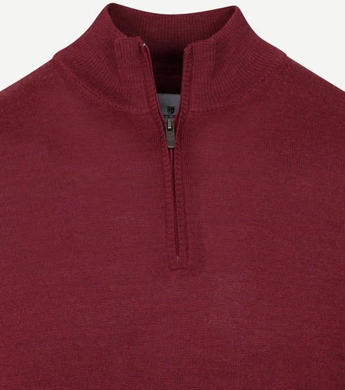 State of Art halve rits wol mix bordeaux rood