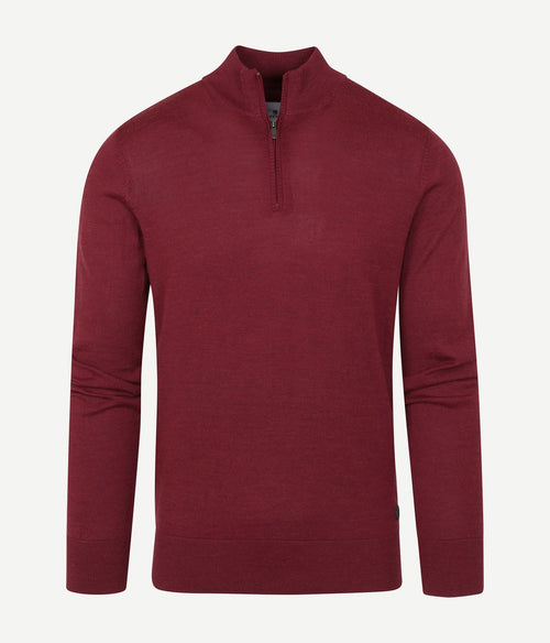 State of Art halve rits wol mix bordeaux rood