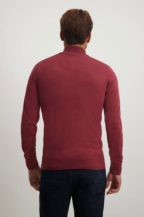 State of Art halve rits wol mix bordeaux rood
