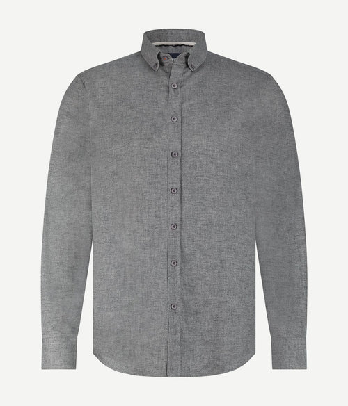 State of Art knitted Oxford overhemd grijs | Regular-fit