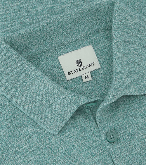 State of Art knitted poloshirt groen