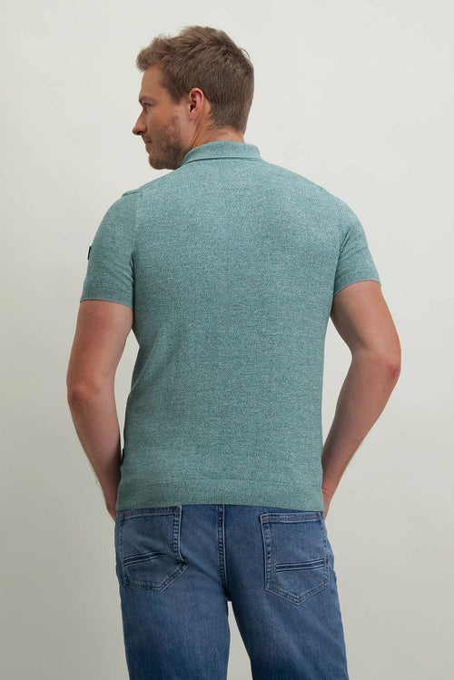 State of Art knitted poloshirt groen