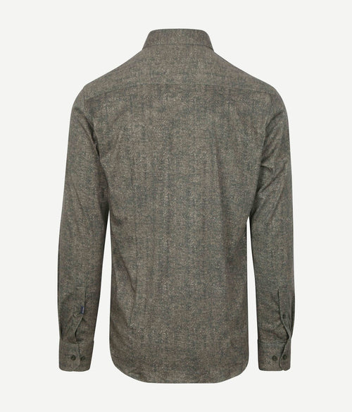 State of Art overhemd jersey herringbone groen | Regular-fit