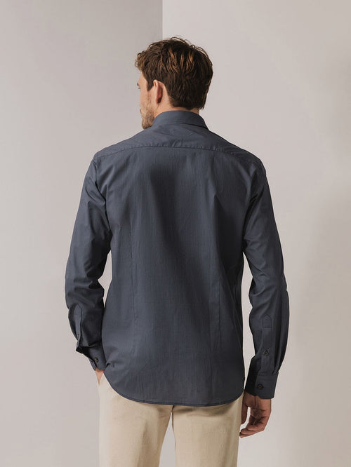 State of Art overhemd print blauw grijs | Regular-fit