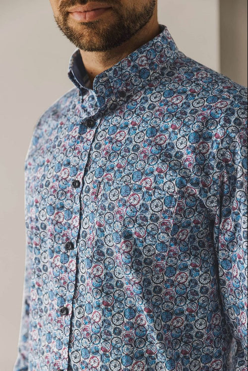 State of Art overhemd dandelion blauw | Regular-fit