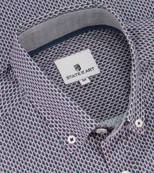 State of Art overhemd figuren rood | Regular-fit