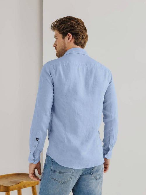 State of Art overhemd linnen lichtblauw | Regular-fit