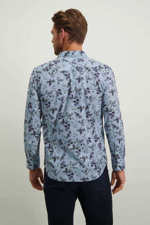 State of Art overhemd planten blauw | Regular-fit