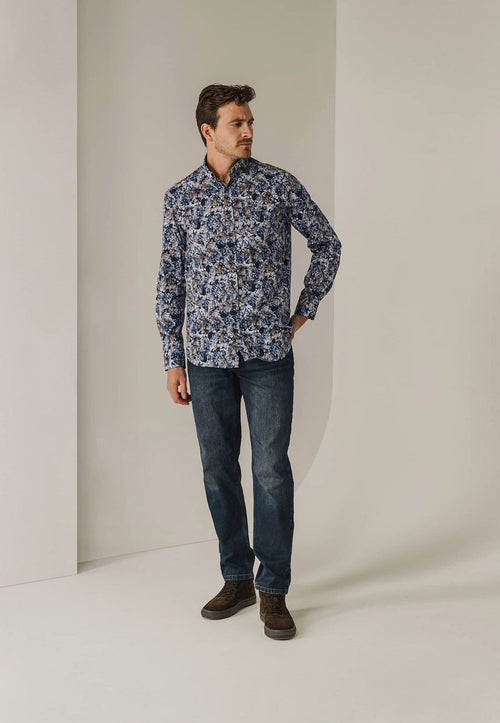 State of Art overhemd print multicolour blauw | Regular-fit