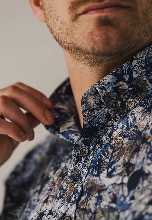 State of Art overhemd print multicolour blauw | Regular-fit