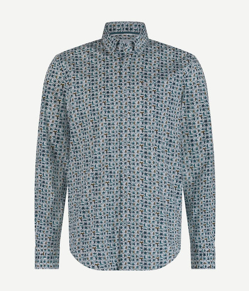 State of Art overhemd print swirls groen | Regular-fit