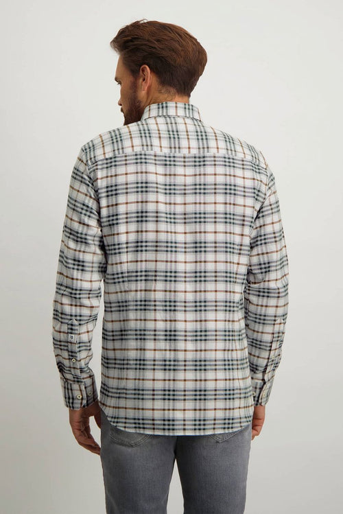 State of Art overhemd ruiten greige | Regular-fit