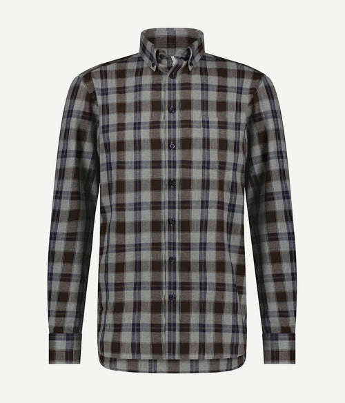 State of Art overhemd ruiten grijs | Regular-fit