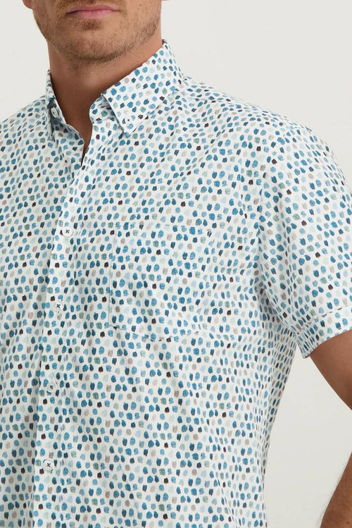 State of Art overhemd shortsleeve print blauw | Regular-fit