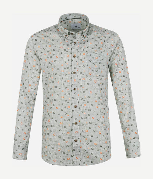 State of Art overhemd stippen grijs | Regular-fit