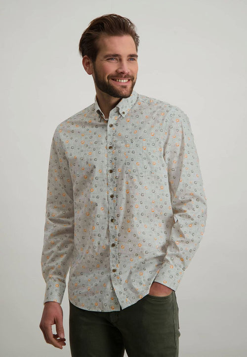 State of Art overhemd stippen grijs | Regular-fit