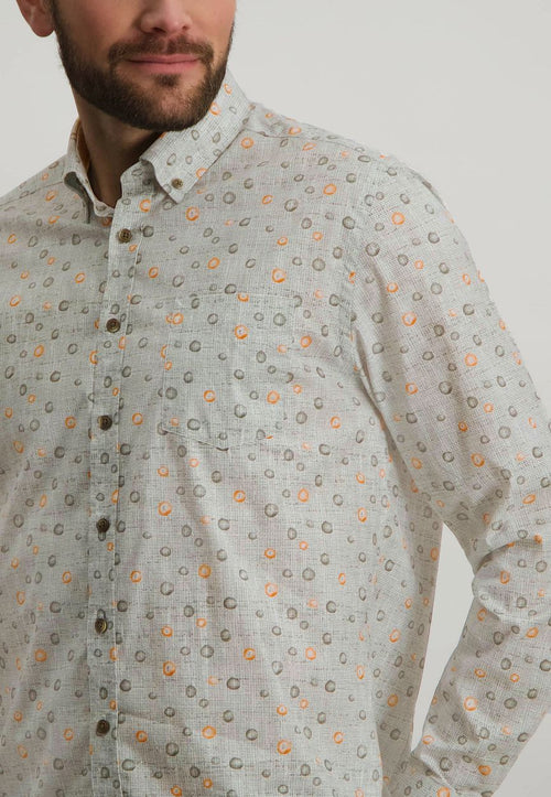 State of Art overhemd stippen grijs | Regular-fit