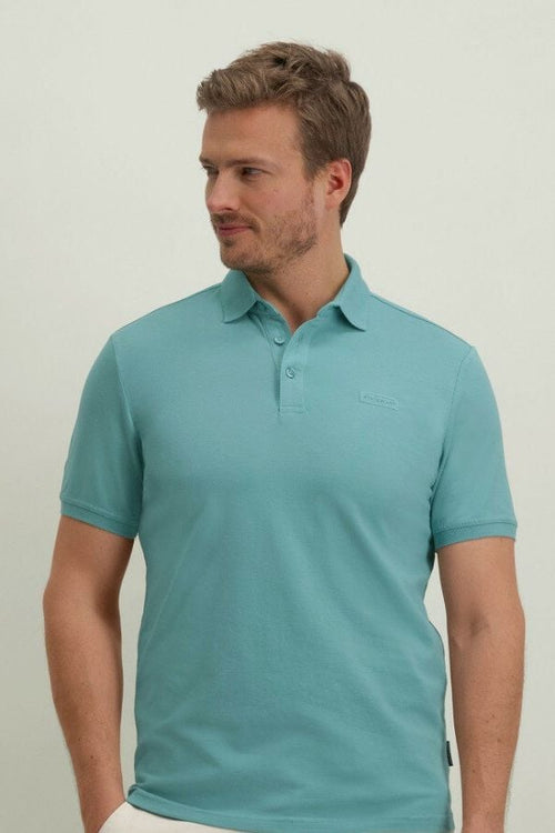 State of Art piqué polo azuurblauw
