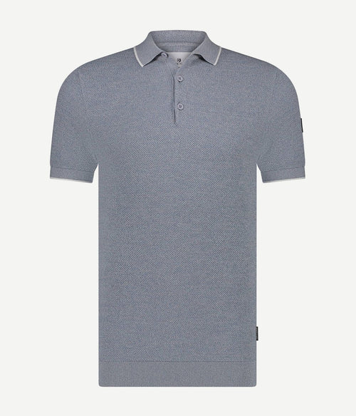 State of Art pique polo blauwgrijs