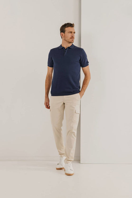 State of Art polo knitted donkerblauw