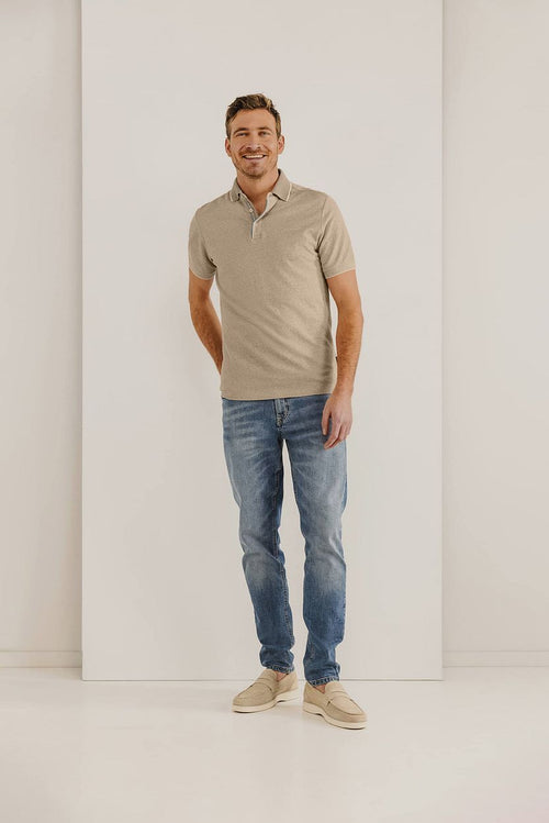 State of Art polo Oxford placketdetail beige