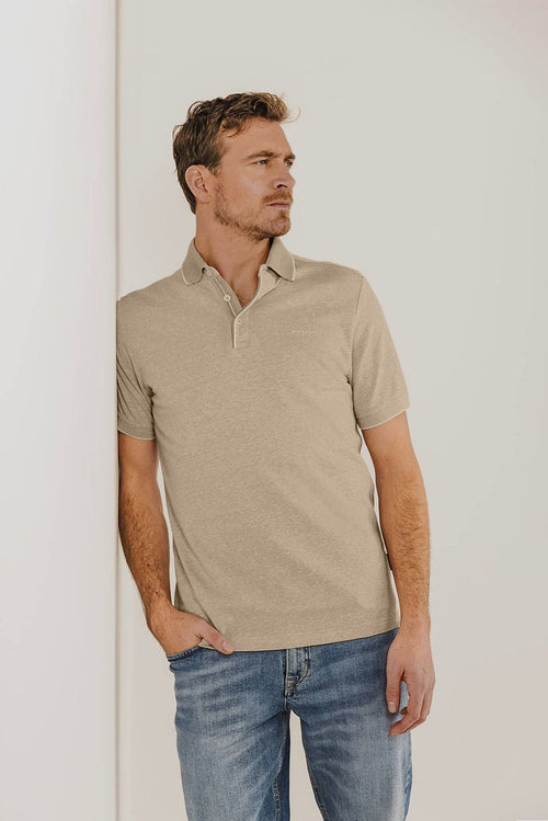 State of Art polo Oxford placketdetail beige