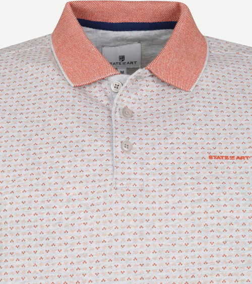 State of Art polo print grijs rood