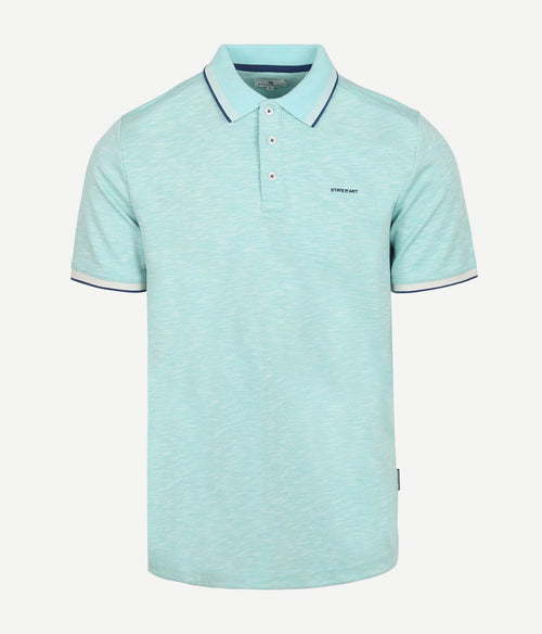 State of Art polo slubmelange lichtblauw