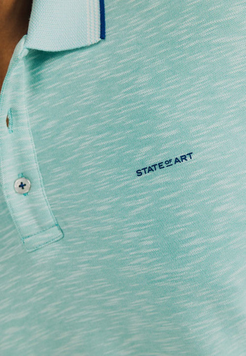 State of Art polo slubmelange lichtblauw