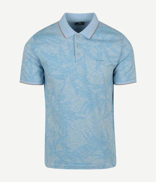 State of Art poloshirt faded leaf lichtblauw