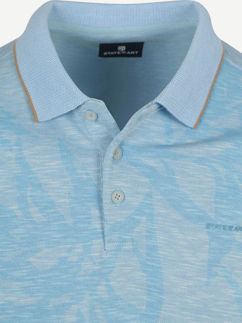 State of Art poloshirt faded leaf lichtblauw