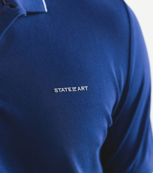 State of Art poloshirt piqué kobaltblauw