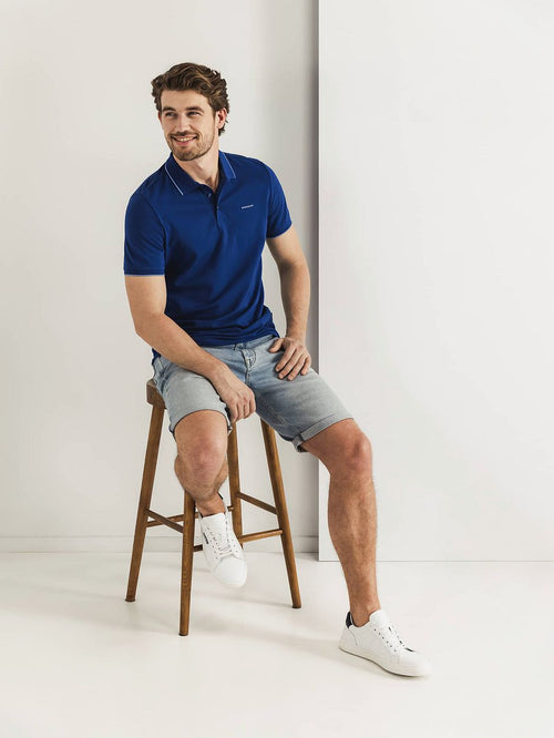 State of Art poloshirt piqué kobaltblauw